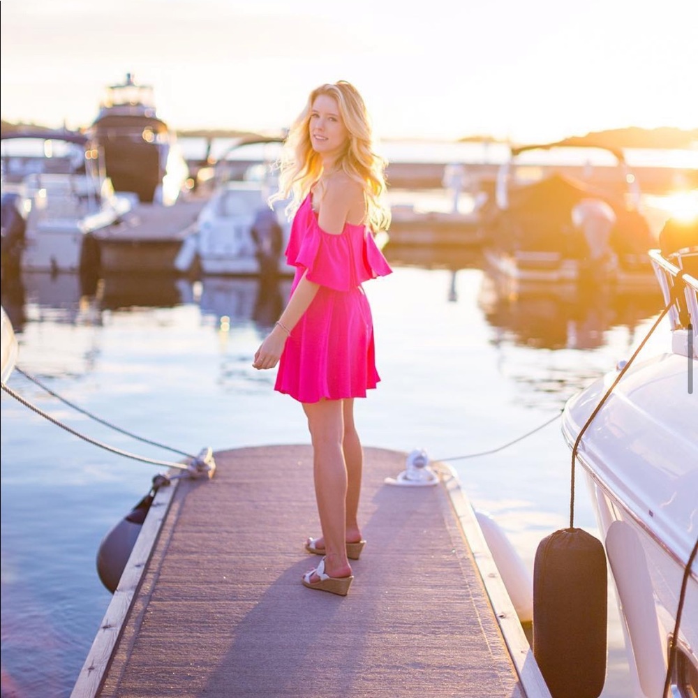 Amanda Uprichard Pink Baja Halter Mini Dress